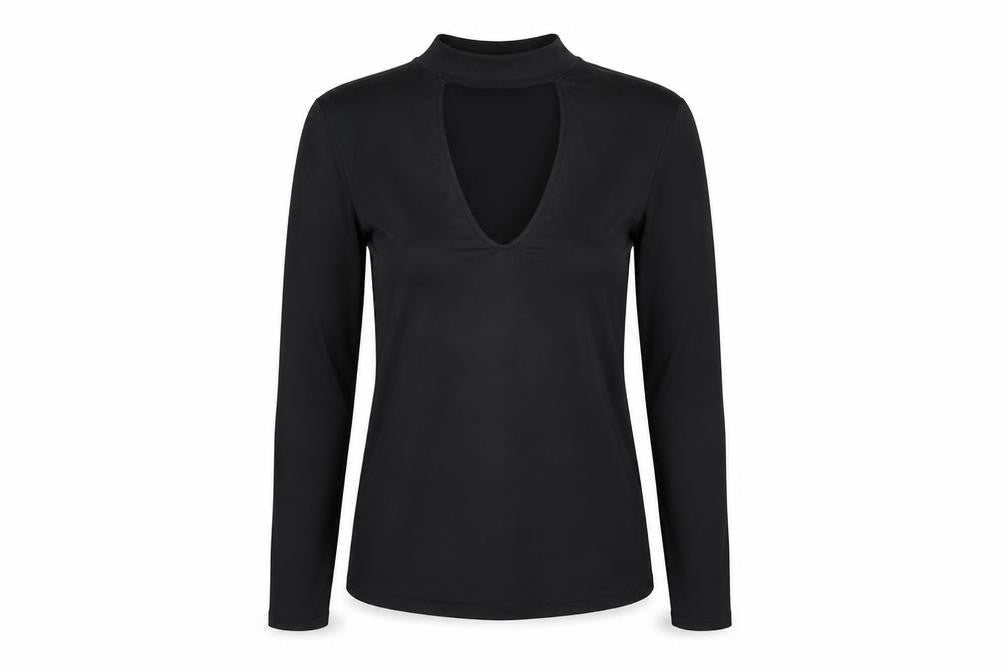 H&M Womens Black Polyester Basic T-Shirt Size M Round Neck