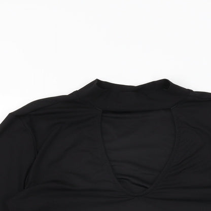 H&M Womens Black Polyester Basic T-Shirt Size M Round Neck