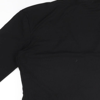 H&M Womens Black Polyester Basic T-Shirt Size M Round Neck