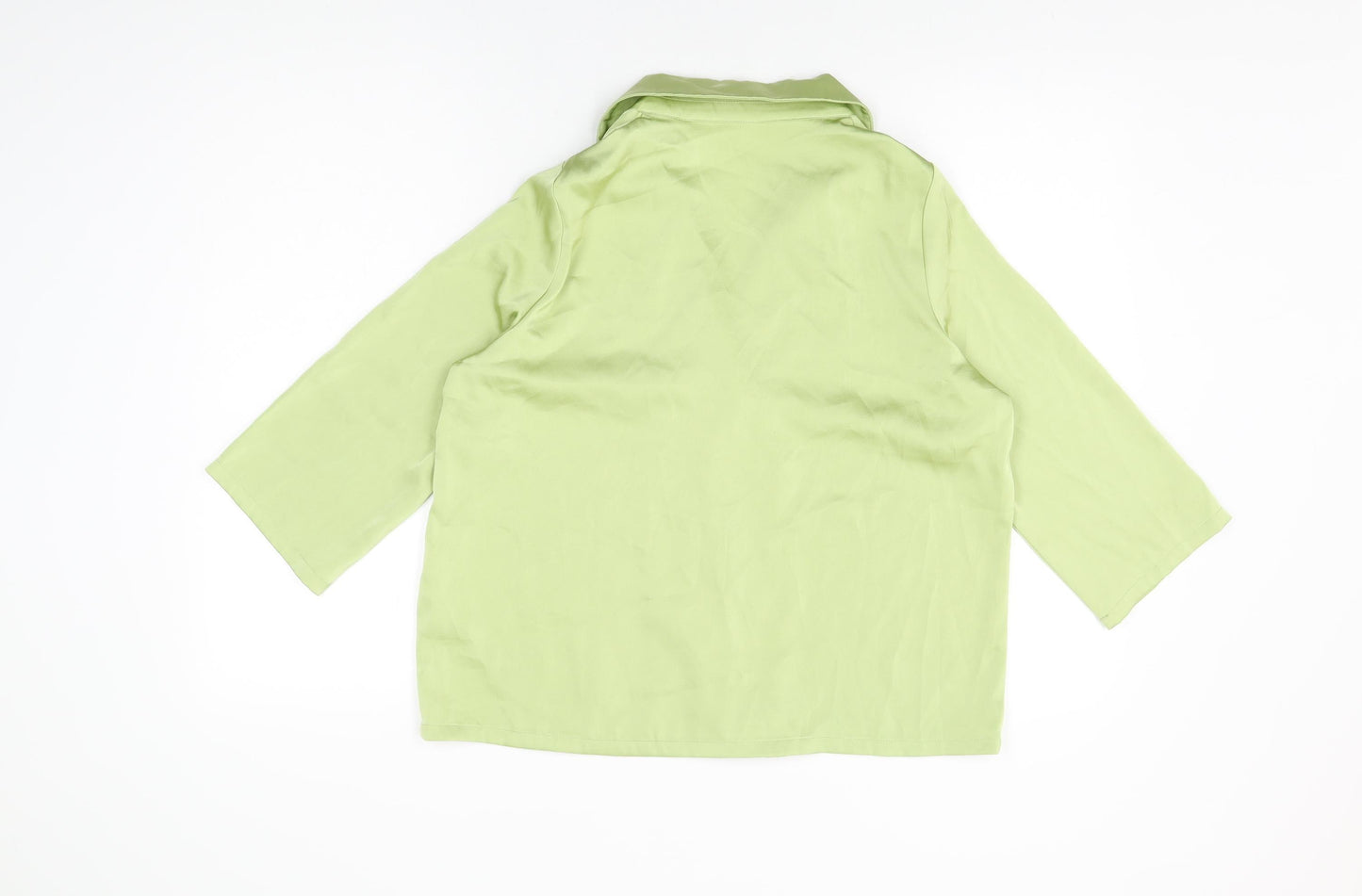 Fashion Union Womens Green Polyester Basic Button-Up Size 8 Collared