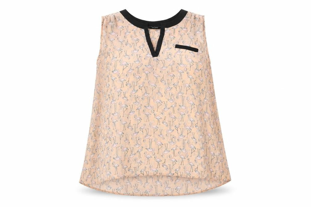 Dorothy Perkins Womens Pink Geometric Polyester Basic Blouse Size 16 V-Neck
