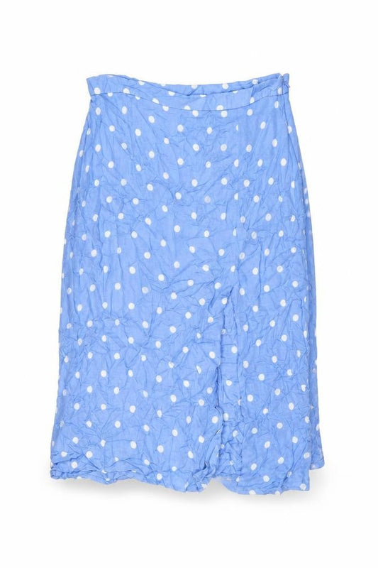 Marks & Spencer Womens Blue Polka Dot Viscose Swing Skirt Size 16 Zip