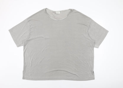 Essence Womens Grey Polyester Basic T-Shirt Size 30 Round Neck