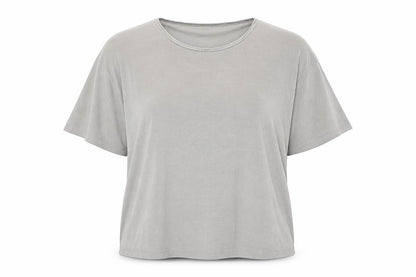 Essence Womens Grey Polyester Basic T-Shirt Size 30 Round Neck