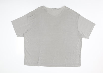 Essence Womens Grey Polyester Basic T-Shirt Size 30 Round Neck