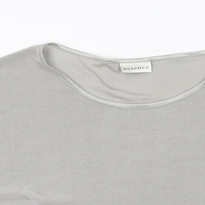 Essence Womens Grey Polyester Basic T-Shirt Size 30 Round Neck
