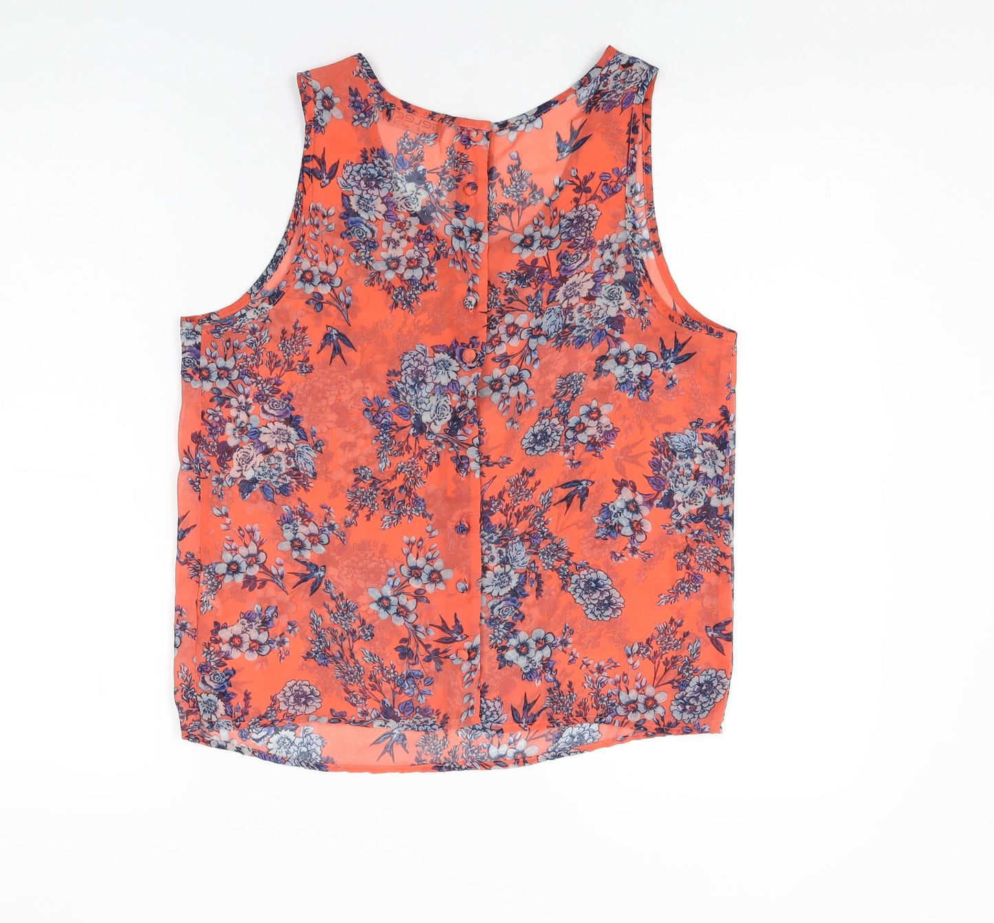 Select Womens Pink Floral Polyester Basic T-Shirt Size 8 Round Neck