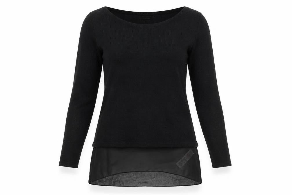 New Look Womens Black Polyester Basic T-Shirt Size S Round Neck