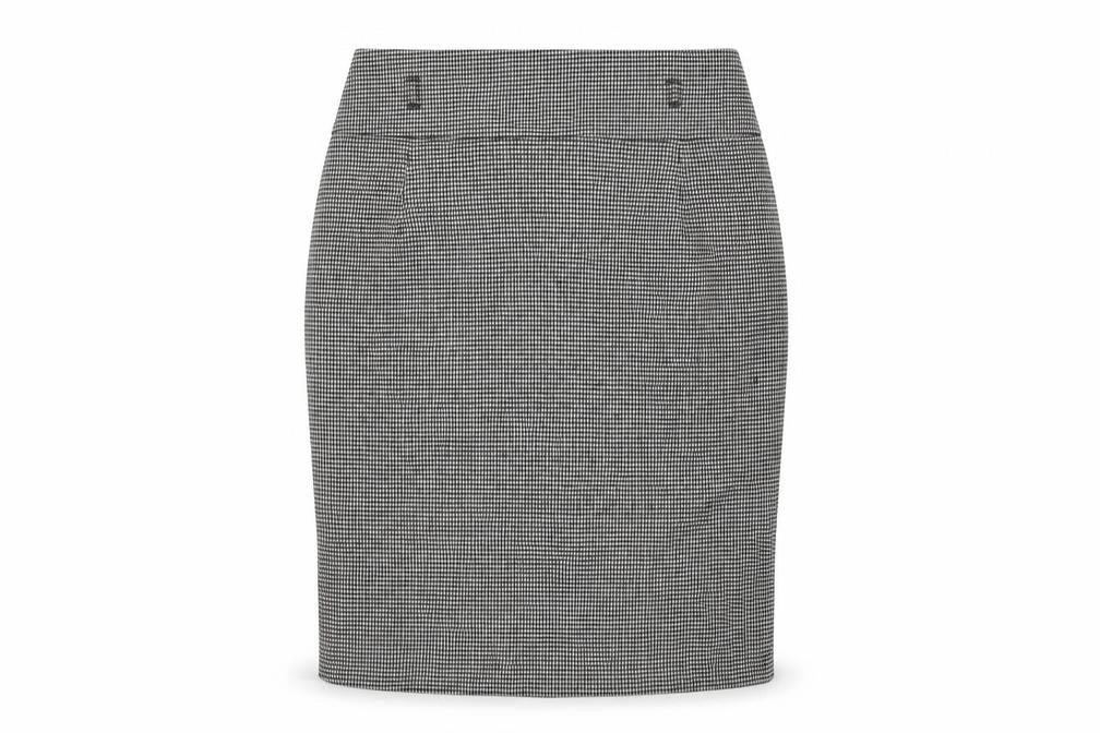 Marks & Spencer Womens Black Geometric Polyester Straight & Pencil Skirt Size 10 Zip