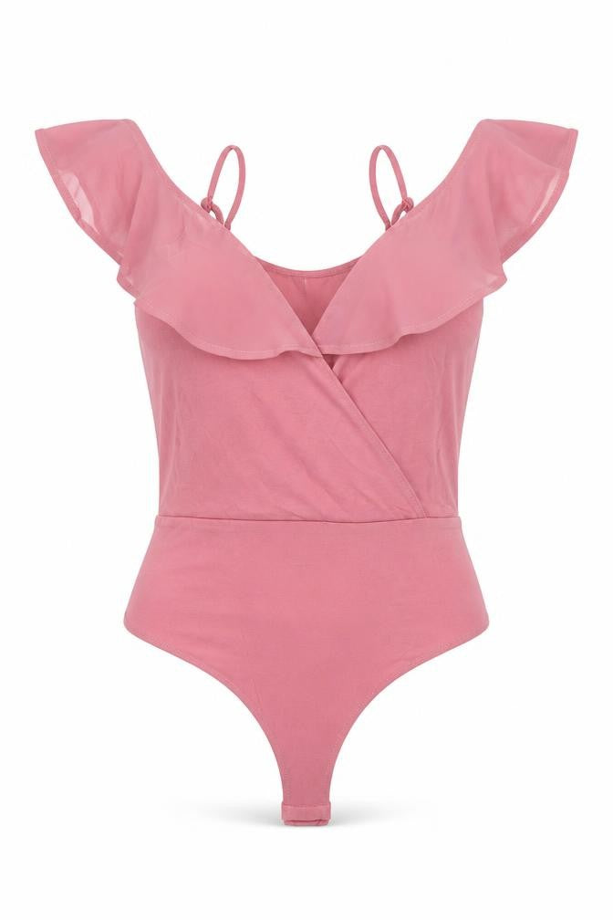ASOS Womens Pink Viscose Bodysuit One-Piece Size 6 Snap