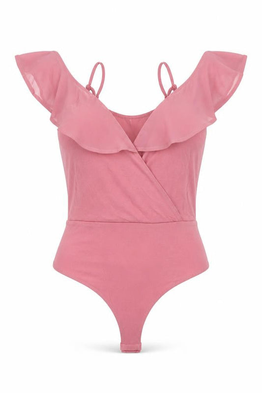ASOS Womens Pink Viscose Bodysuit One-Piece Size 6 Snap