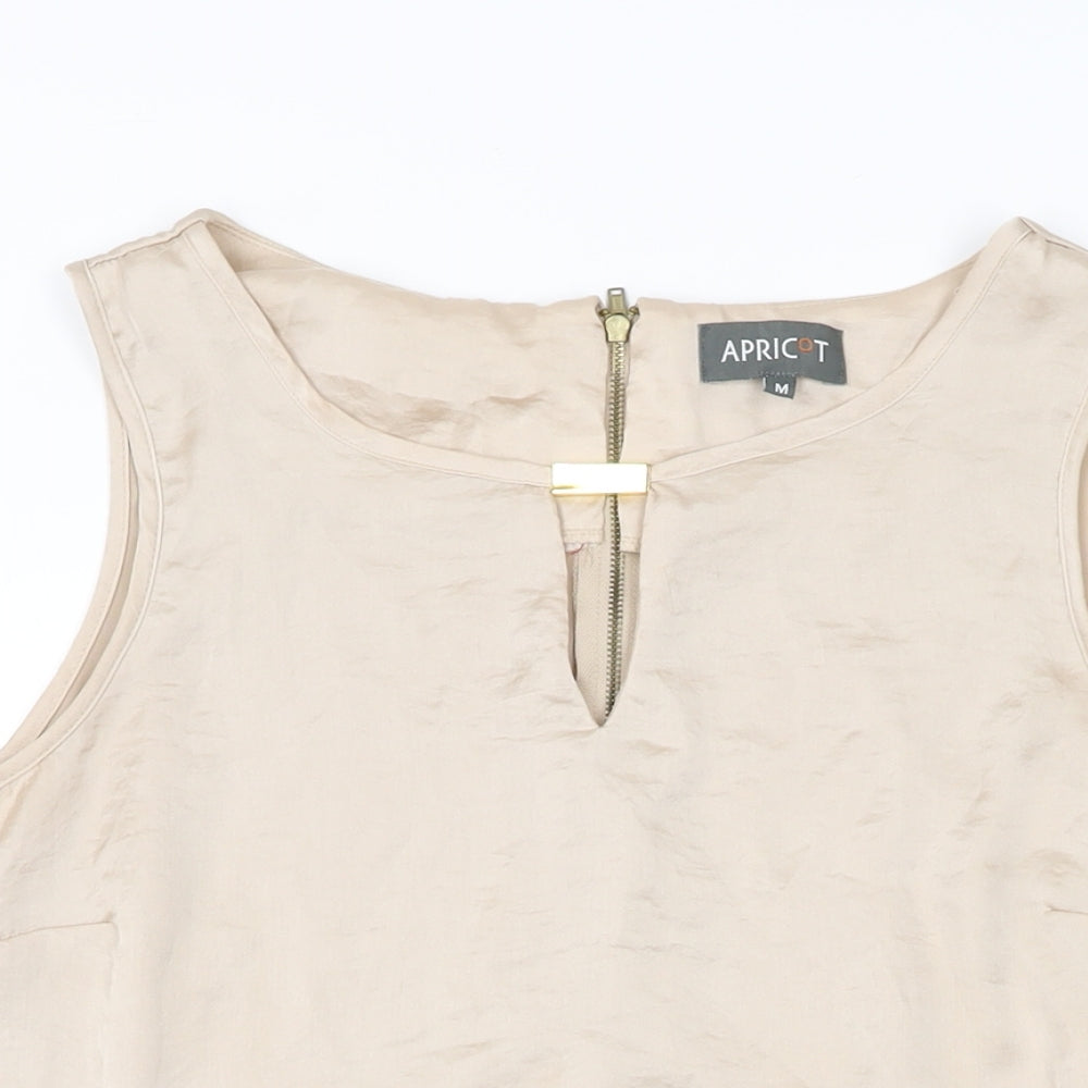 Apricot Womens Beige Polyester Basic Blouse Size M Round Neck