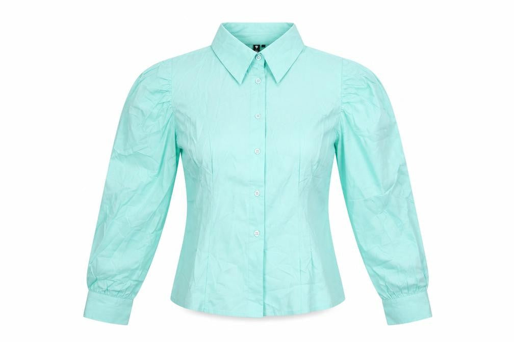 Influence Womens Blue Cotton Basic Button-Up Size 12 Collared