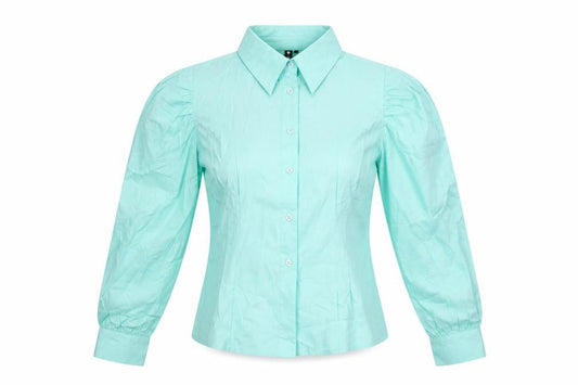 Influence Womens Blue Cotton Basic Button-Up Size 12 Collared