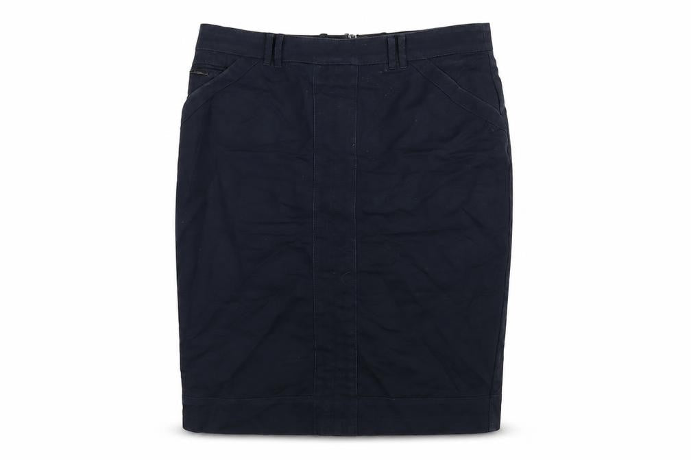 Autograph Womens Blue Cotton Straight & Pencil Skirt Size 12 Zip