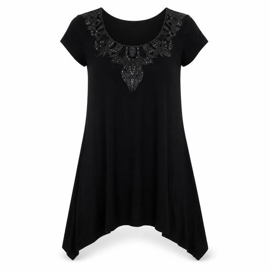 Wallis Womens Black Viscose A-Line Size 8 Scoop Neck Pullover