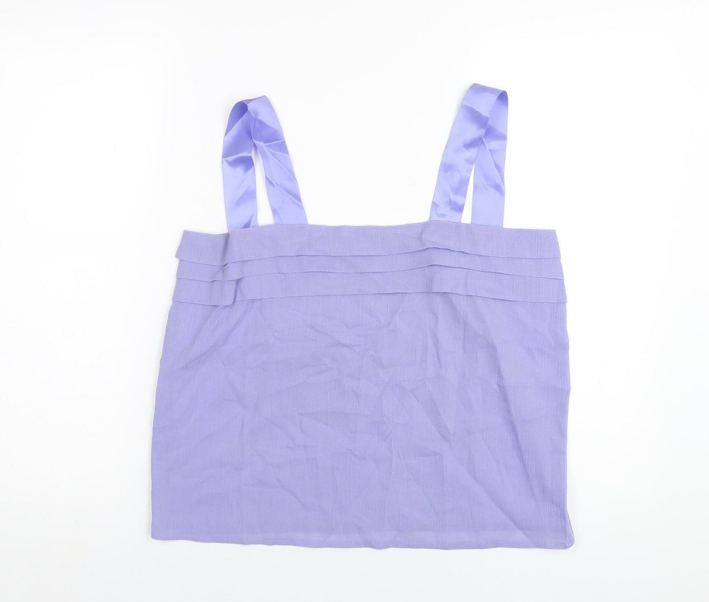 Classic Womens Purple Polyester Camisole T-Shirt Size 14 Square Neck