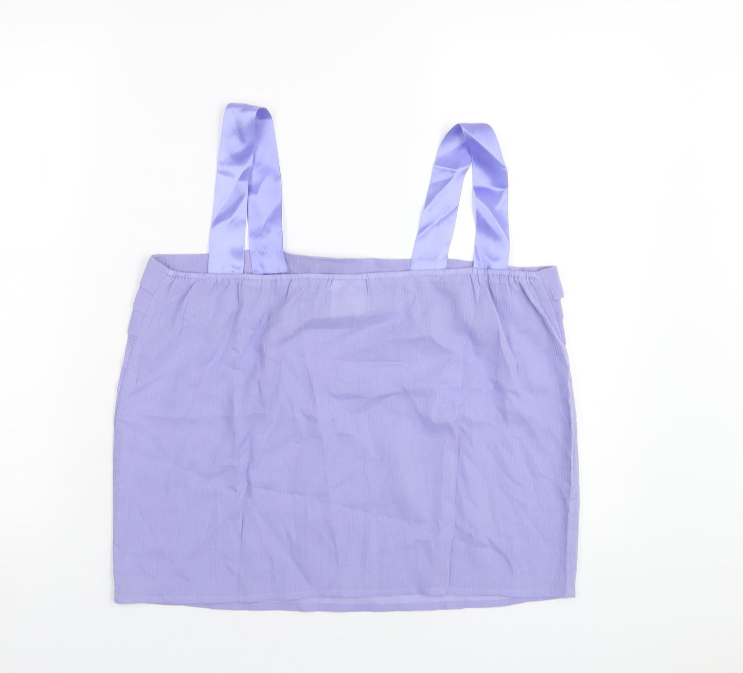 Classic Womens Purple Polyester Camisole T-Shirt Size 14 Square Neck