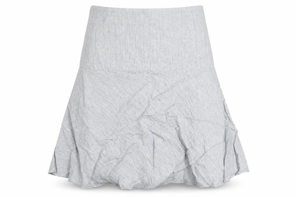 Marks & Spencer Womens Blue Striped Linen A-Line Skirt Size 10 Zip