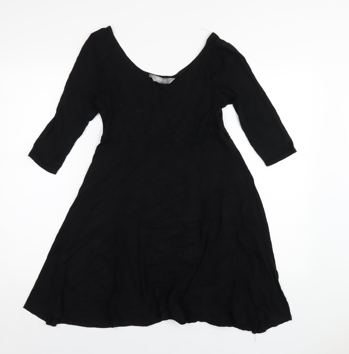 New Look Womens Black Viscose A-Line Size 12 Scoop Neck Pullover