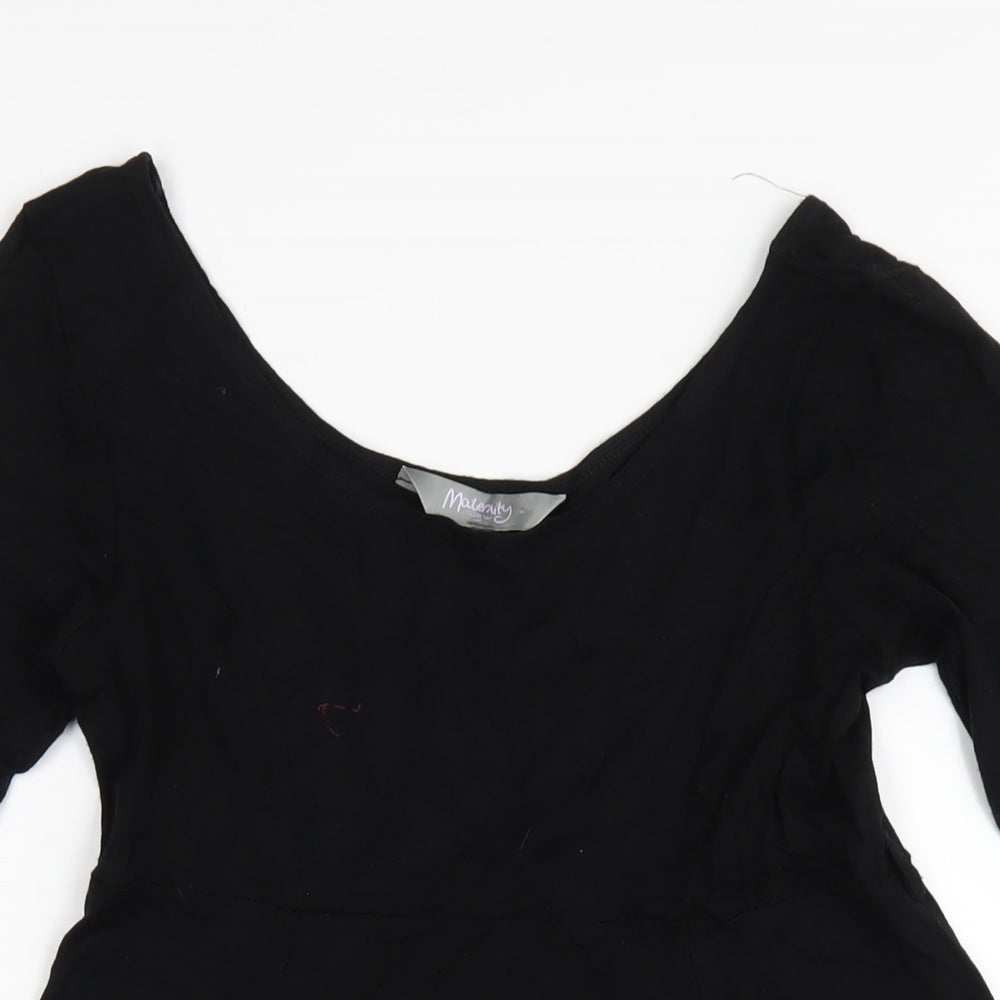 New Look Womens Black Viscose A-Line Size 12 Scoop Neck Pullover