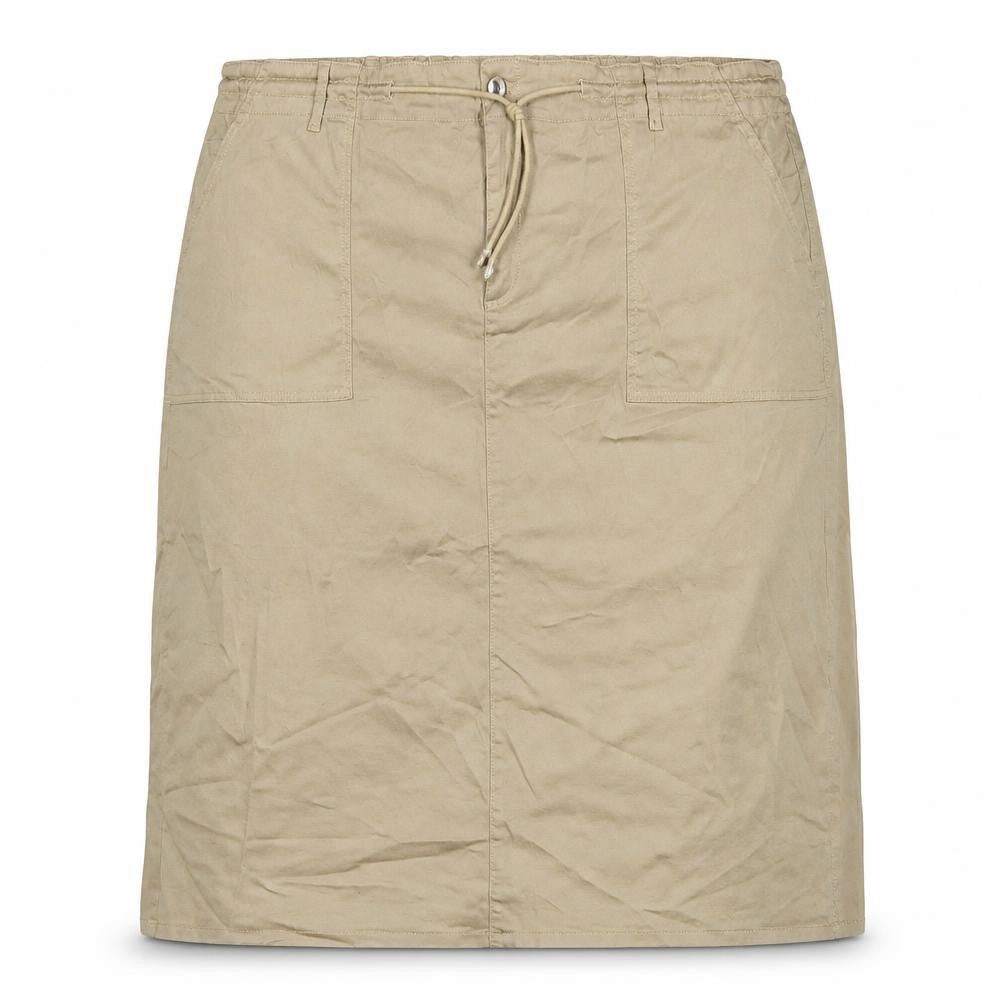 Simply Be Womens Beige Cotton A-Line Skirt Size 30 Zip
