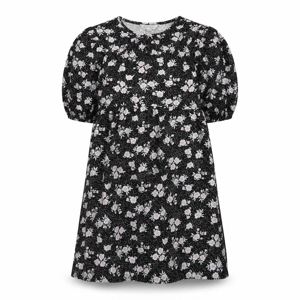 Miss Selfridge Womens Black Floral Cotton A-Line Size 12 Round Neck Pullover