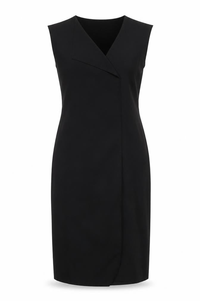 French Connection Womens Black Polyester Pencil Dress Size 10 V-Neck Pullover