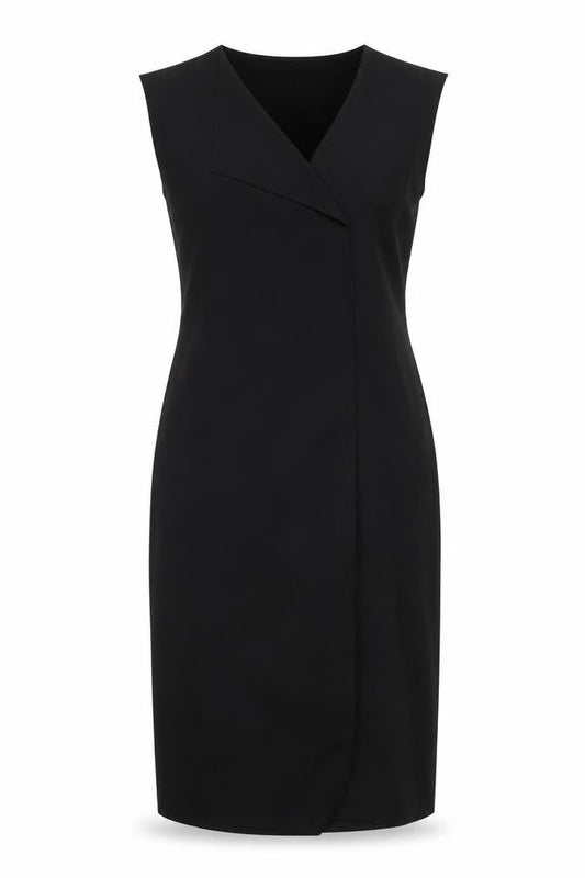 French Connection Womens Black Polyester Pencil Dress Size 10 V-Neck Pullover