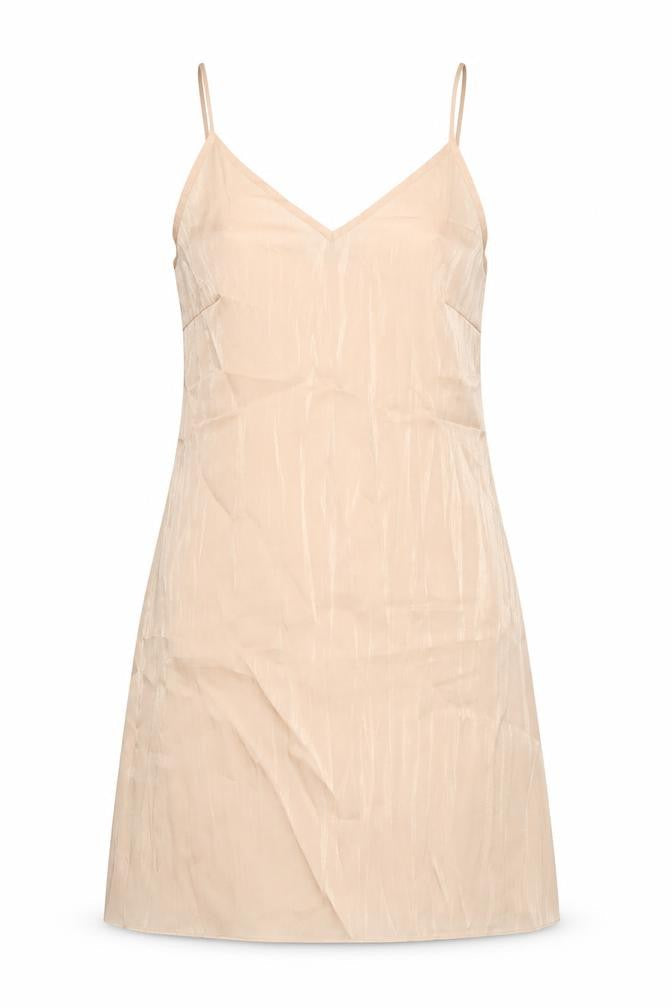 Glamorous Womens Beige Polyester Slip Dress Size 8 V-Neck Pullover