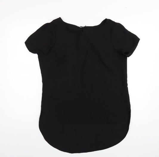 Belle Vere Womens Black Polyester Basic T-Shirt Size 12 Round Neck