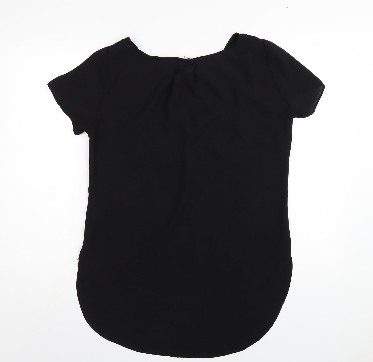 Belle Vere Womens Black Polyester Basic T-Shirt Size 12 Round Neck