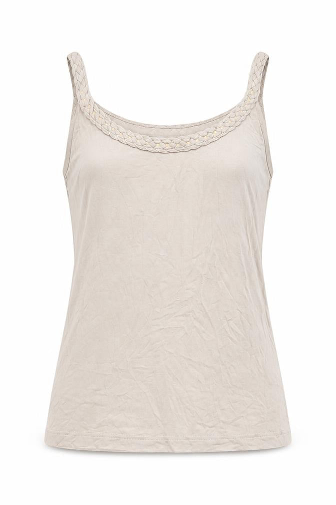 Together Womens Beige Viscose Camisole T-Shirt Size 14 Scoop Neck