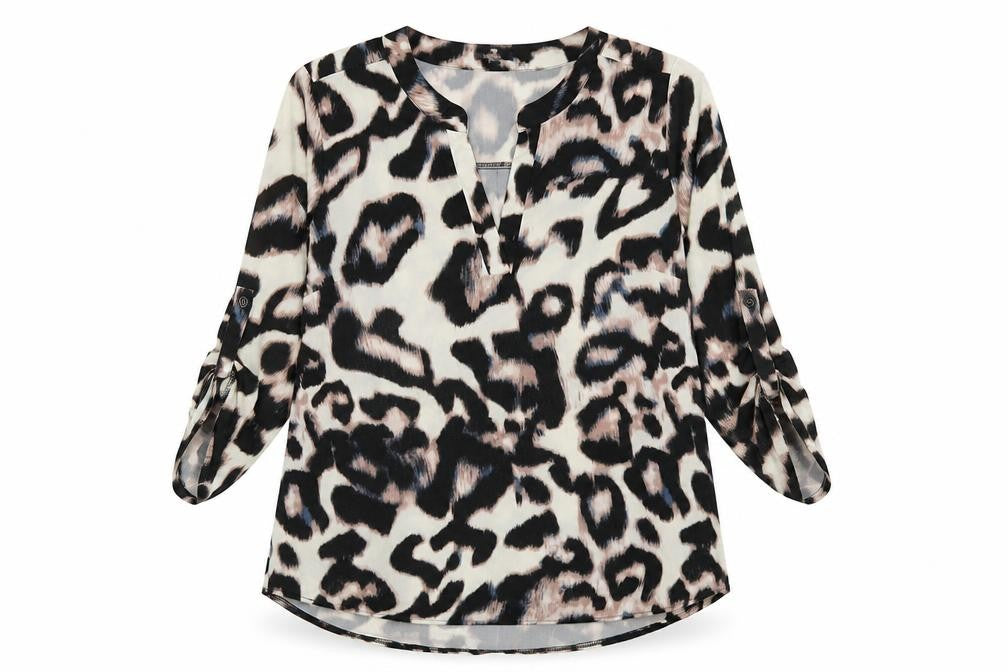 SAMYA Womens Multicoloured Geometric Polyester Basic Blouse Size 20 V-Neck