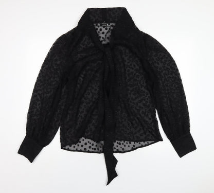 Additional front view of Roman women’s black polyester basic blouse, size UK 16, v-neck