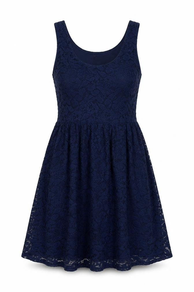 Mela Loves London Womens Blue Polyester A-Line Size 10 Scoop Neck Pullover