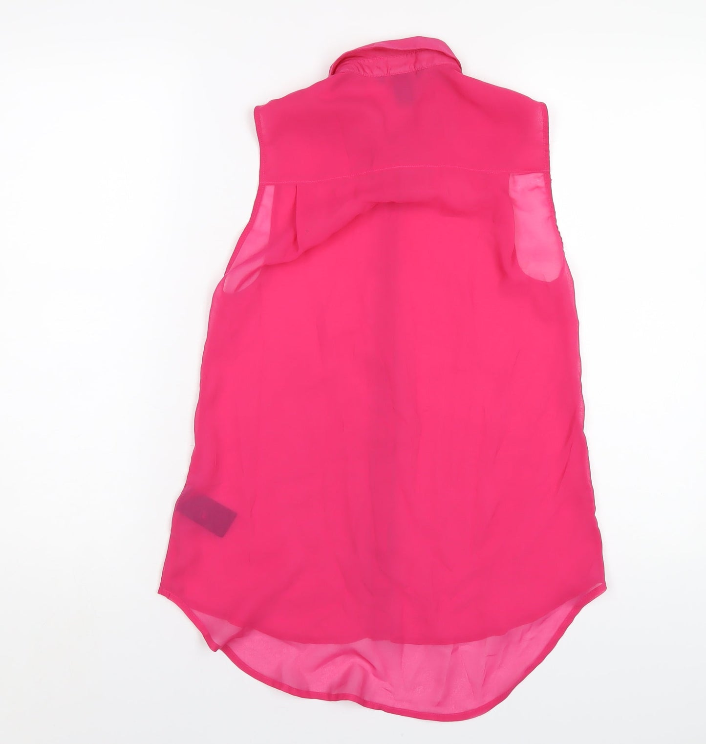 H&M Womens Pink Polyester Basic Blouse Size 4 Collared