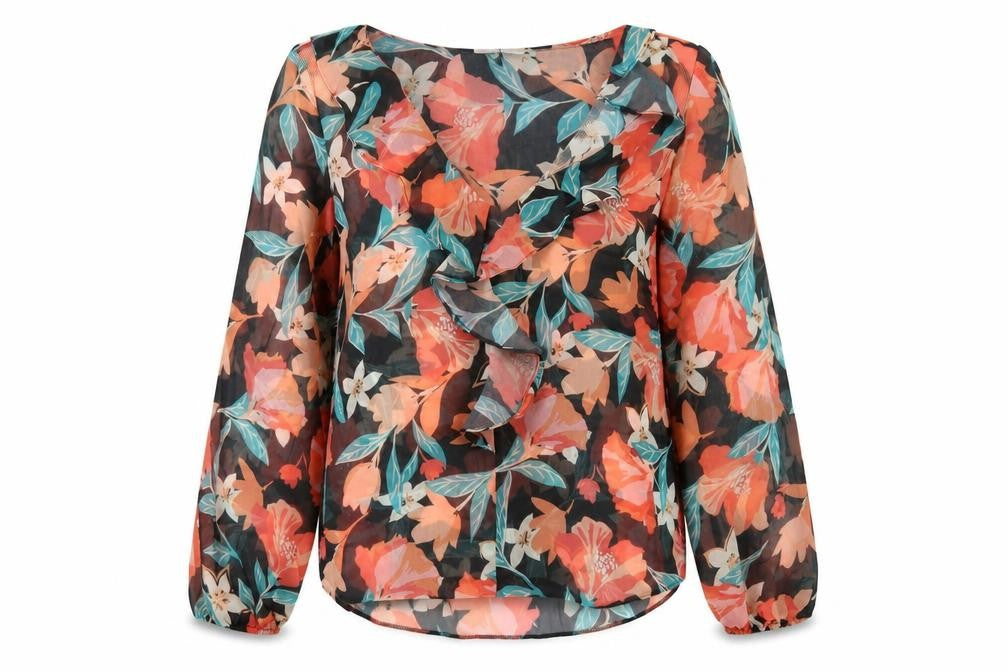 Wallis Womens Multicoloured Geometric Polyester Basic Blouse Size 8 V-Neck