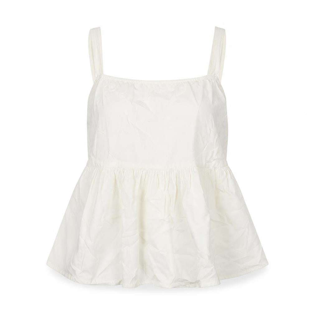 ASOS Womens White 100% Cotton Tunic Blouse Size 10 Square Neck