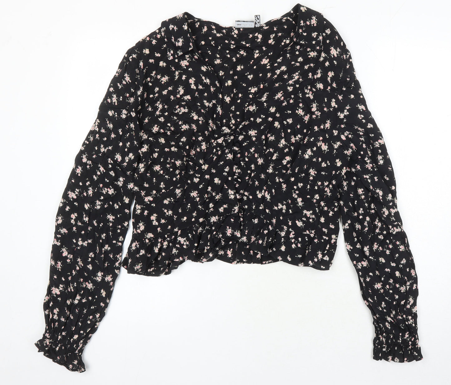 ASOS Womens Multicoloured Floral Viscose Tunic Blouse Size 18 Collared