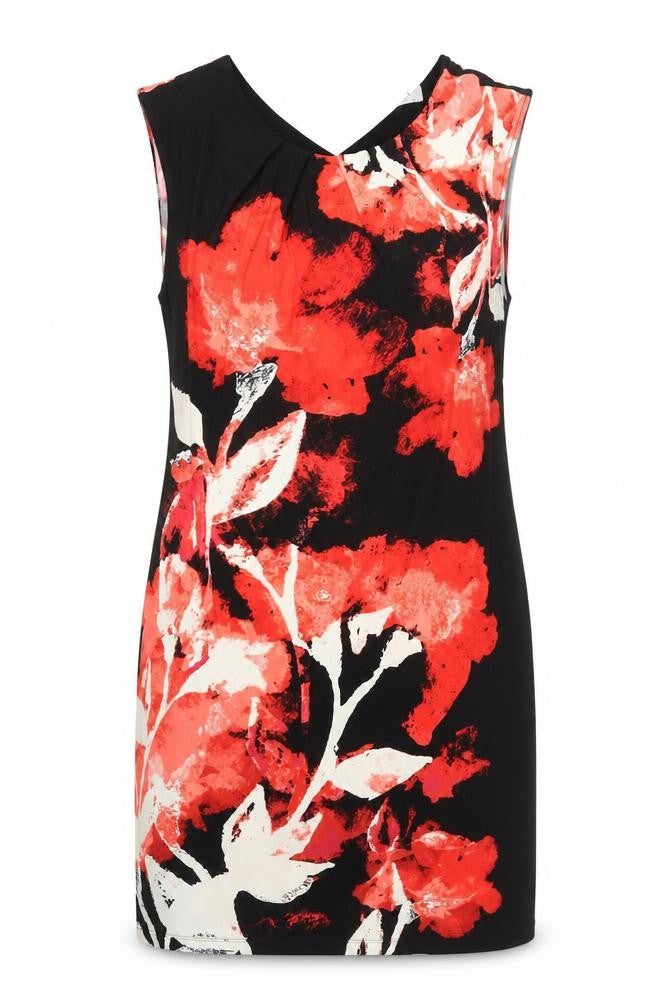 Wallis Womens Multicoloured Floral Polyester Shift Size M Scoop Neck Button