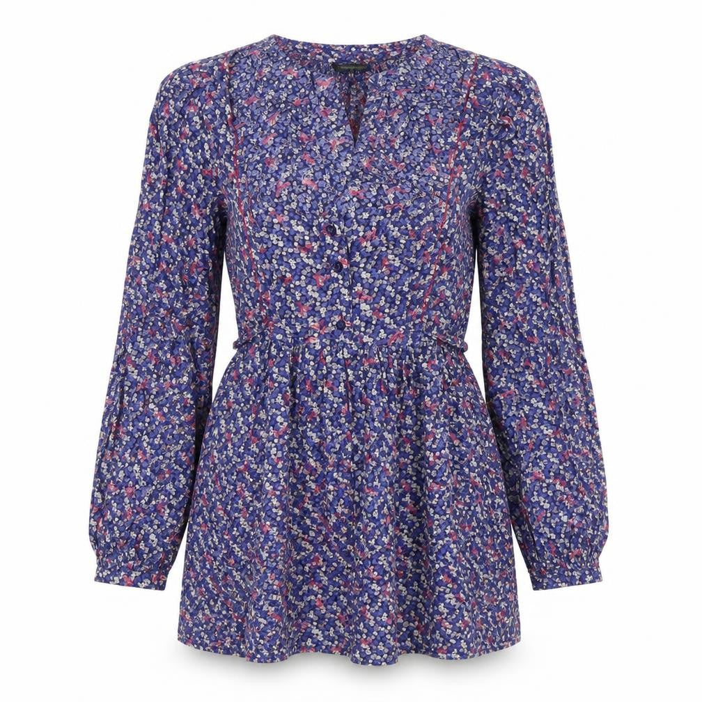Onfire Womens Multicoloured Floral Viscose Tunic Blouse Size 12 Square Neck