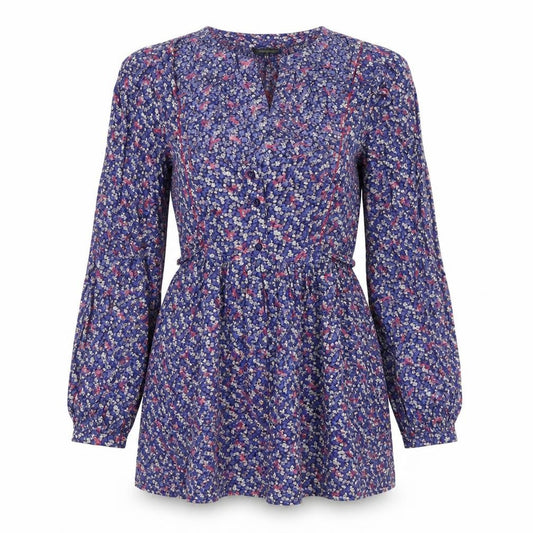 Onfire Womens Multicoloured Floral Viscose Tunic Blouse Size 12 Square Neck