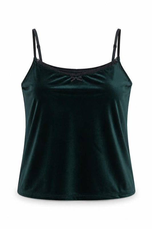 Pijamori Womens Green Polyester Blend Camisole Blouse Size XL Scoop Neck