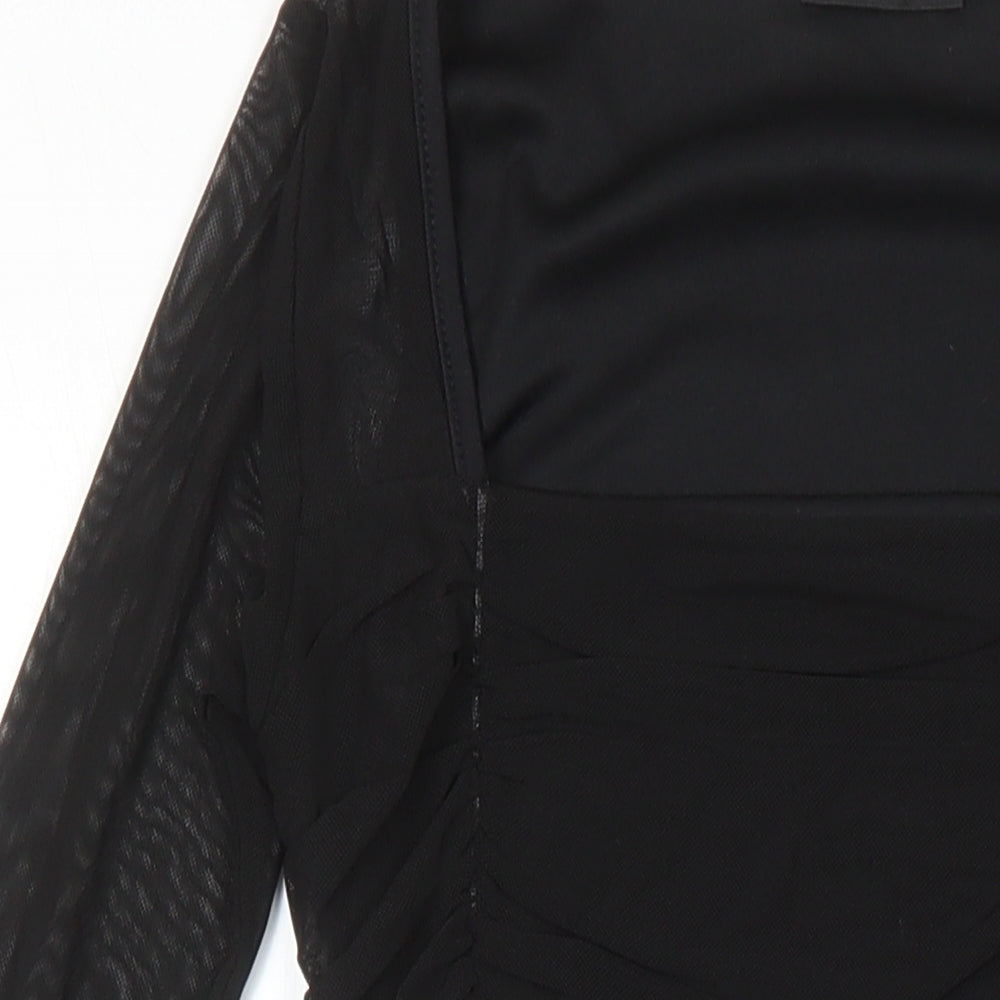 Nasty Gal Womens Black Polyester Blend Bodycon Size 4 Square Neck
