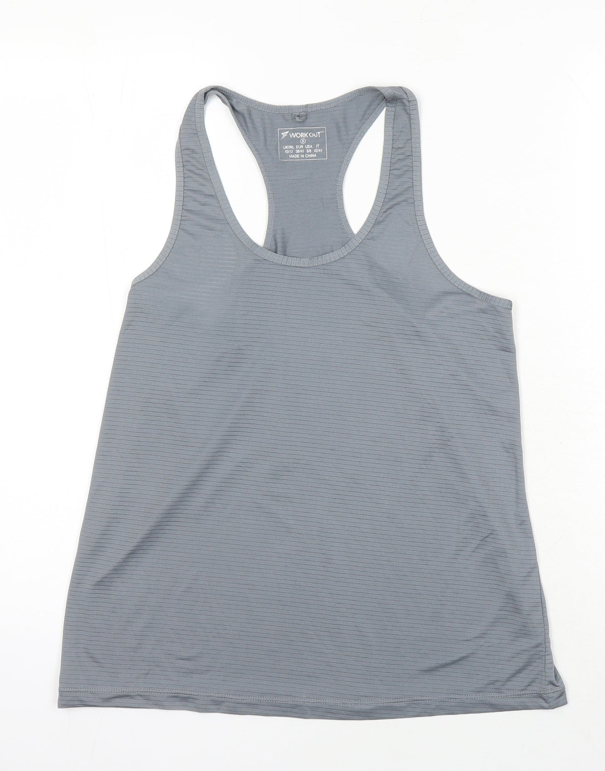 WorkOut Womens Grey Polyamide Blend Basic T-Shirt Size M Round Neck
