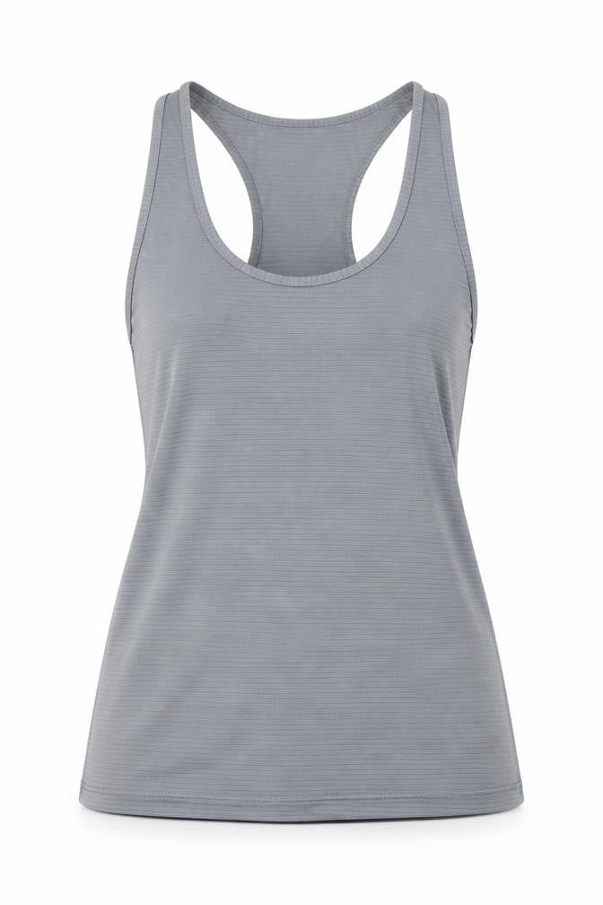 WorkOut Womens Grey Polyamide Blend Basic T-Shirt Size M Round Neck