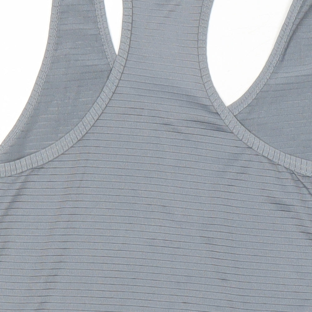 WorkOut Womens Grey Polyamide Blend Basic T-Shirt Size M Round Neck