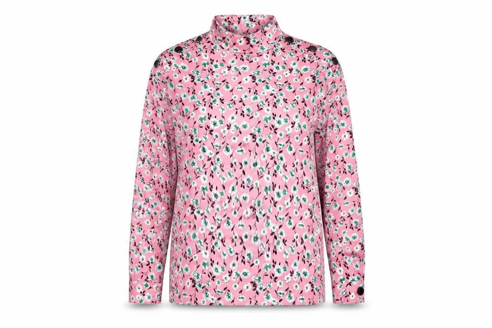 Marks & Spencer Womens Multicoloured Floral Polyester Tunic Blouse Size 10 Mock Neck