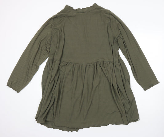 Limited Collection Womens Green Polyester A-Line Size 26 Round Neck